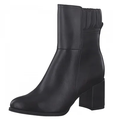 Produktbild von MARCO TOZZI Damen Stiefelette Faltendetail mandelförmig Blockabsatz 2-25336-29, Größe:39 EU, Farbe:Schwarz