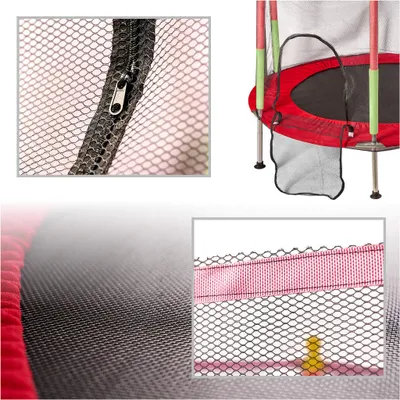 Zdjęcie produktu dla Trampolina do domu ogrodu dla dzieci siatka piłki 140cm 55inch czerwona