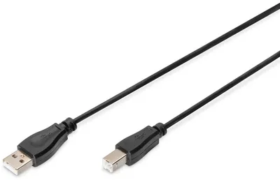 Obrázok produktu pre DIGITUS USB 2.0 Anschlusskabel Typ A -B  St/St     1.8m,  sw