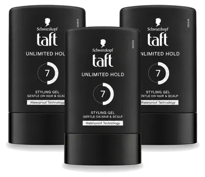 Obrázek produktu pro 3 kusy stylingového gelu Taft Men Power, neomezená fixace, objem 300 ml – výhodná balení