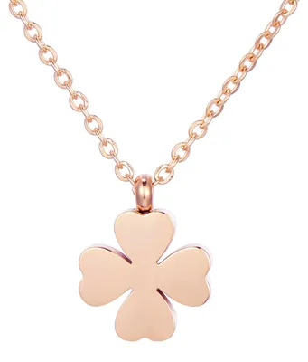 Produktbild von Morella Damen Halskette Kleeblatt Anhänger Glücksbringer Edelstahl roségold im Samtbeutel