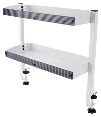 Image de Étagère de bureau, 2 niveaux, à fixer sur la table, BLANC