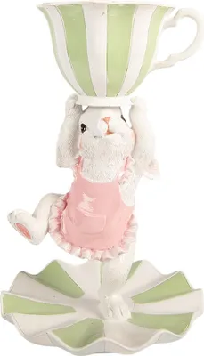 Zdjęcie produktu dla Clayre & Eef figurka dekoracyjna królik Ø 15x24 cm biały plastik