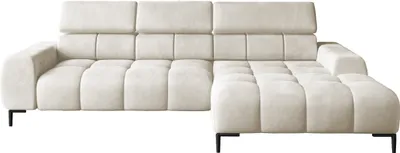 Produktbild von DomoHome Ecksofa PLAZA-MINI Stoff SOLAR Eckcouch Inkl. Mit Bequemer, Flauschiger Rückenlehne / Longchair Rechts / Industrial Style / L-Form Rechte | 270x99x177 cm | ESCHE
