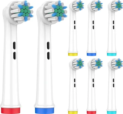 Produktbild von Aufsteckbürsten für Oral B kompatibel - 8er Pack Ersatzbürsten Zahnpflege Bürstenköpfe für elektrische Zahnbürsten - passend für viele Oral B Modelle