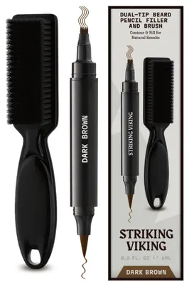 Produktbild von Bartauffüllstift und Bürste - Doppelspitzenstift - Mittel Schwarz Farbe