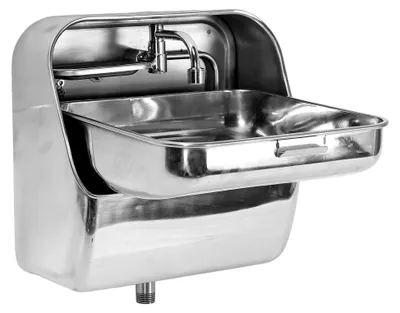 Produktbild von 304 Edelstahl -Wandmontage Waschbecken mit Wasserhahn, Verstecktes Waschbecken für Wohnmobil -Wohnmobil, Wandbecken
