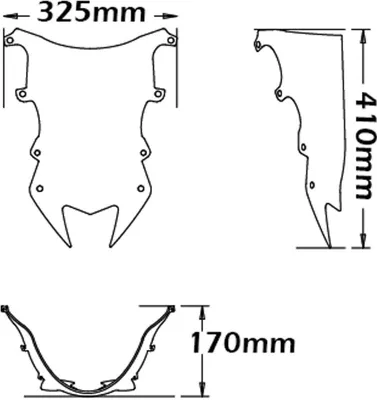 Image de ISOTTA Pare-brise double bulle Transparent 410x325x3mm avec homologation ABE