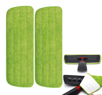 Imagen del producto de Paño de repuesto para mop – Paquete de repuesto para mopas – 2 unidades – Almohadillas de microfibra para limpieza – Para uso en húmedo y en seco – Almohadillas de microfibra lavables para mopas