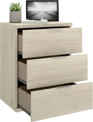 Immagine prodotto di Sturgis - Comodino, 34x42x57h cm Marrone Rovere, 3 Cassetti
