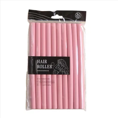 Produktbild von INF 10er-Pack Lockenwickler ohne Hitze – Flexibel, Gummi, 24cm – Für Locken Rosa