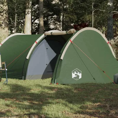 Image de vidaXL Tente tunnel 4 personnes Vert Étanche
