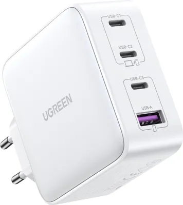 Obrázok produktu pre Ugreen CD226, GaN 100 W, 3 x USB-C, 1 x USB-A, PD 3.0, QC 4+, biela