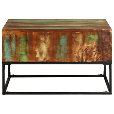Image de Table basse 68x68x41 cm Vieux bois massif