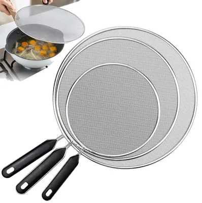 Spritzschutz-Set 3-teilig, Edelstahl, Ø 25/29/33 cm