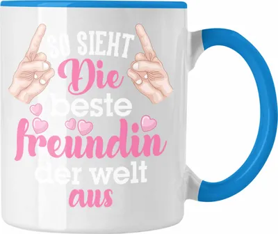 Produktbild von Trendation - Beste Freundin Tasse Geschenk Kaffeetasse Geschenkidee BFF Allerbeste Freundin Spruch Geburtstag Freundinnen Geschenkidee (Blau)