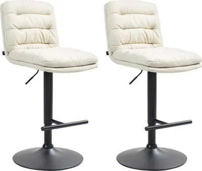 Produktbild von CLP Barhocker Damar Stoff höhenverstellbar und drehbar | Farbe creme Gestell Farbe schwarz