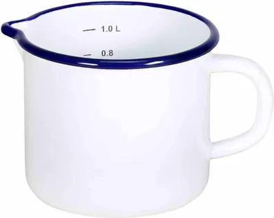 Obrázek produktu pro Krüger konvice na mléko Husum smaltovaná s výlevkou a stupnicí bílá 12cm