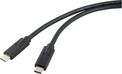 Produktbild von Renkforce USB-C® Kabel USB4® USB-C® Stecker, USB-C® Stecker 1.00 m Schwarz doppelt geschirmt RF-5241746