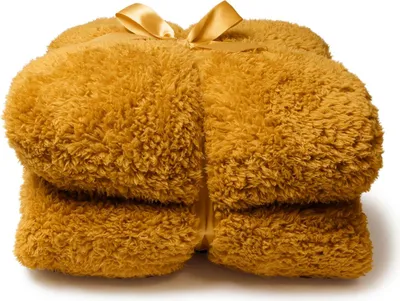 Produktbild von Unique Living - Plaid Teddy 150x200cm - Glowy Yellow