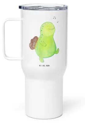 Produktbild von Mr. & Mrs. Panda thermosbecher Schildkröte Pfeifen - Weiß - Geschenk, Teetasse, Mehrwegbecher, Depression, Schildkröten, Glück, Thermobecher, To-Go-Becher, Trennung
