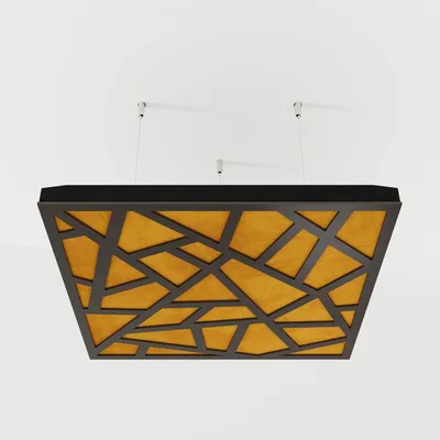 Productafbeelding van Set van 4 akoestische plafondpanelen SKYROSS, 50x50x5 cm, wenge/geel
