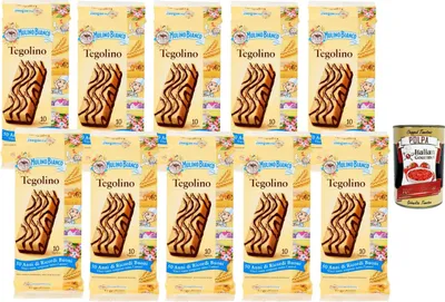 Produktbild von Italian Gourmet – Weiche Snackkuchen mit Kakao-Creme 10×350 g | Lockerer Biskuitkuchen mit Schokodekor, ideal für Frühstück, Pause, Schule & Büro, einzeln verpackt + Italian Gourmet Polpa
