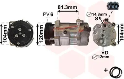 Zdjęcie produktu dla Sprężarka klimatyzacji Van Wezel do Ford Galaxy Seat Alhambra Ibiza VW Golf Passat