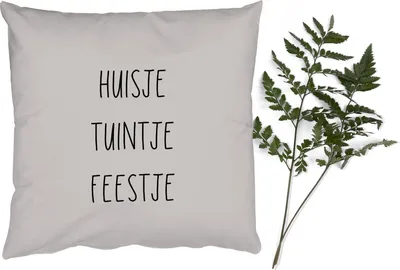 Produktbild von MuchoWow® Zierkissen Sofakissen Wohnzimmer Dekokissen 40x40 cm Text - Garten - Kleines Haus Gartenparty - Zitate - Foto Kissen - Schlafzimmer Dekoration