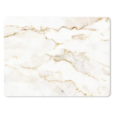 Obrázok produktu pre Podložka pod myš - Mramor - Limetka - Zlato - Luxus - Mramorový vzhľad - Biela - 23x19cm - Rohožka pod myš