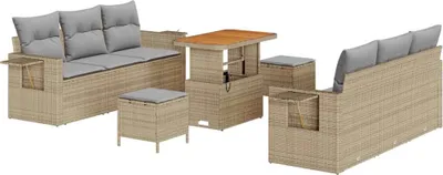 Obrázok produktu pre vidaXL Záhradný nábytok Béžový Poly-rattan