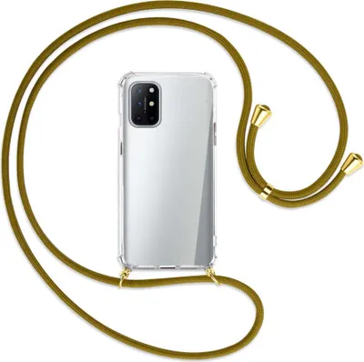 Produktbild von Handykette Backcover-Schutzhülle mit Band (Metall goldfarben) für OnePlus 8T - khaki