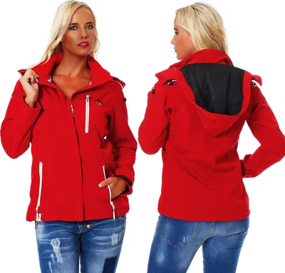Produktbild von Geographical Norway Damen Tchika Softshell Funktions Outdoor Regen Jacke , rot, Größe XXL