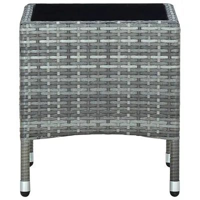 Image de vidaXL Table de jardin Gris 40x40x45 cm Poly rotin