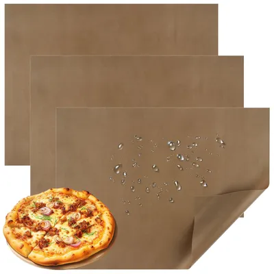 Produktbild von Wiederverwendbare Backbleche, 3er-Set, 30 x 40 cm, hitzebeständig, Antihaftbeschichtung, zuschneidbar, geeignet zum Backen und Bestreichen.