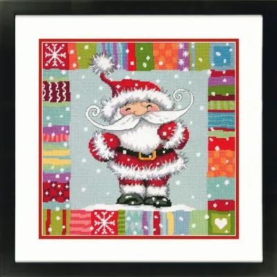 Image de Dimensions Gobelin Set "coussin à broder Père Noël à motifs", image à broder imprimée, 35,5x35,5cm