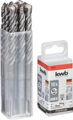 Produktbild von KWB HB5 SDS Plus Hammerbohrer, 165/100 mm, Ø 12 mm, 10 Stück