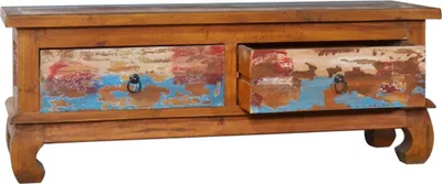 Image de vidaXL Armoire TV 110x35x40 cm teck vieux bois