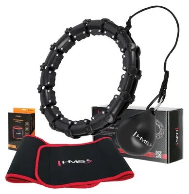 Image de HMS HHW02 Ensemble de massage hula hoop avec poids et ceinture amincissante BR163 noir