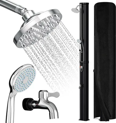 Obrázek produktu pro Izrielar Solární sprcha 35 l Venkovní sprcha Zahradní sprcha s ochranným krytem a ruční sprchou pro bazén a kempování