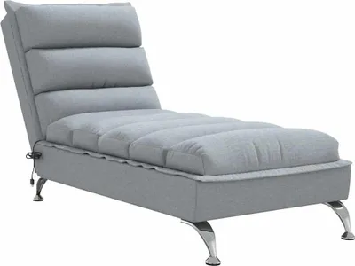 Produktbild von vidaXL Massage-Chaiselongue mit Kissen Hellgrau Stoff