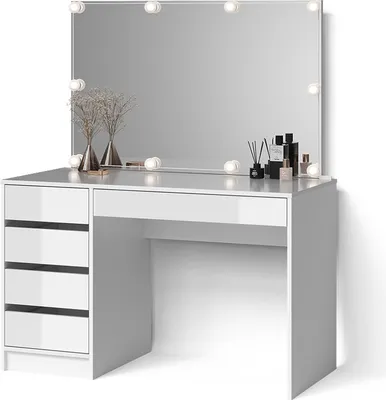 Produktbild von Schminktisch Livinity Imola Weiß 120 cm mit LED Beleuchtung, Model 52326