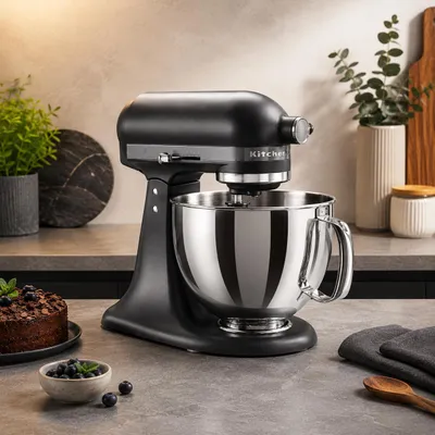 Image de Bol en acier inoxydable pour robots de cuisine KitchenAid 4,8 L et 4,3 L – Bol en acier inoxydable avec poignée pour les modèles Artisan et Classic