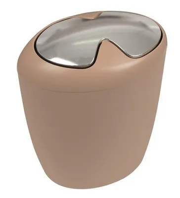 Image de Spirella seau à cosmétique "Etna" avec couvercle basculant 7 litres (h x l x p :): 30 x 25 x 18 cm Bahama Beige