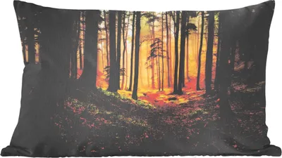 Produktbild von MuchoWow® Zierkissen Sofakissen Wohnzimmer Dekokissen 60x40 cm Bäume - Natur - Wald - Kopfkissen - Polster mit Foto