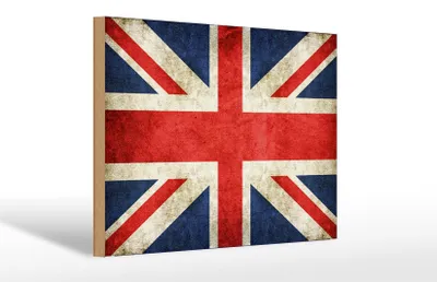 Produktbild von Holzschild Flagge United Kingdom, 30x20 cm, Holzschilder Fahne Nationalität