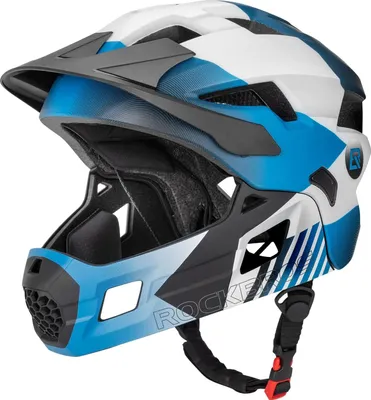 Produktbild von ROCKBROS Fahrrad Kinderhelm, Integriert Fahrradhelm, Jugend, Blau schwarz weiß, M (54-57cm)