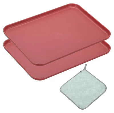 Productafbeelding van Solidchoice - Set van 2 Herbruikbare Fastfood Dienbladen 30,5 x 22 cm