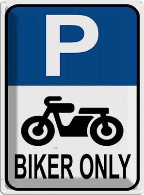 Produktbild von vianmo Blechschild 40x30 cm Biker only Motorrad Parkplatzschild