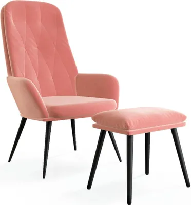 Immagine prodotto di vidaXL Poltrona relax con sgabello in velluto rosa